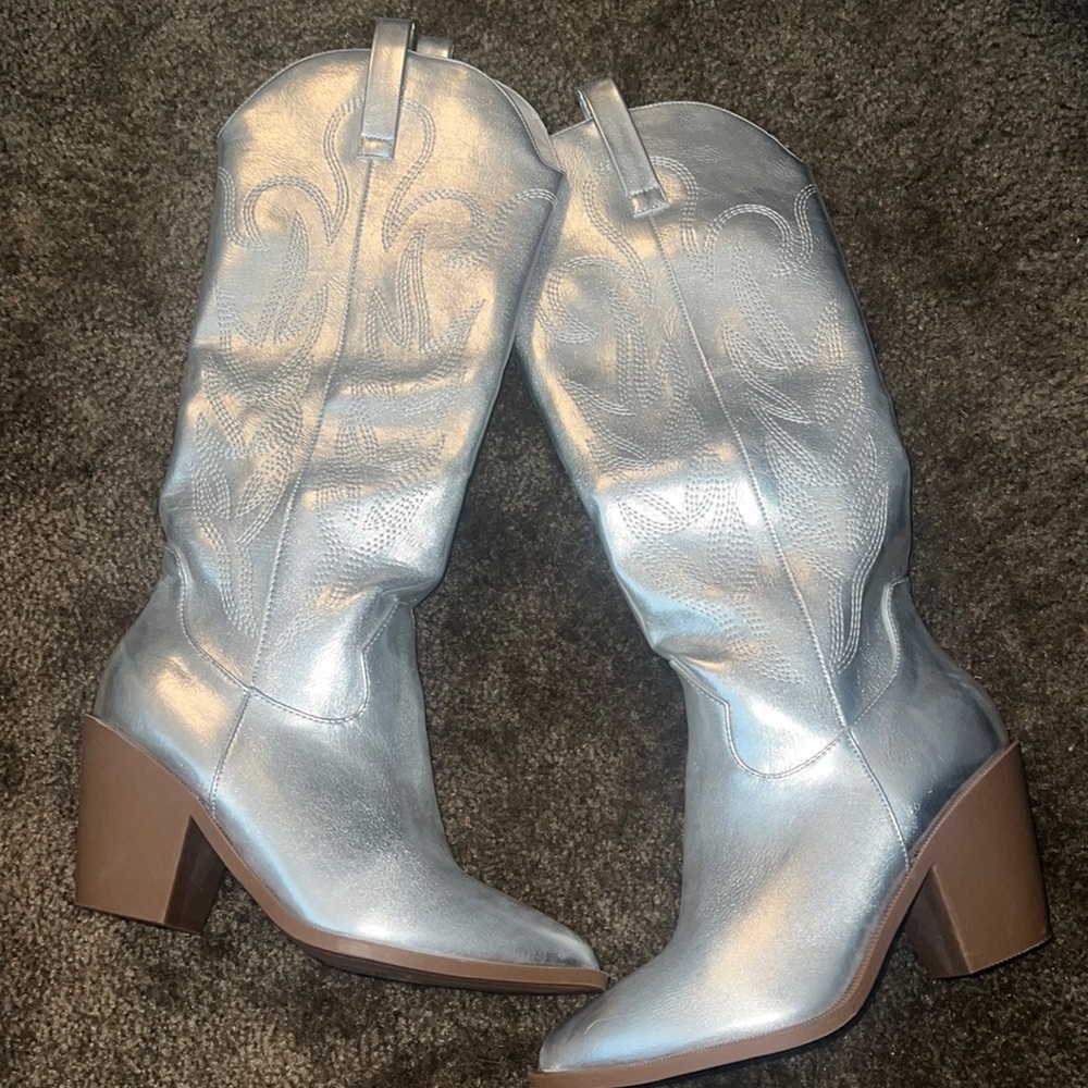 Silver Cowboy Boots